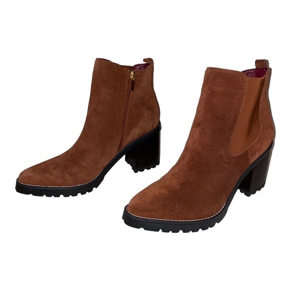 Franco Sarto Women's Trent Ankle Boot Side Zip Chunky High Heel Casual Bootie 10 - Picture 1 of 11